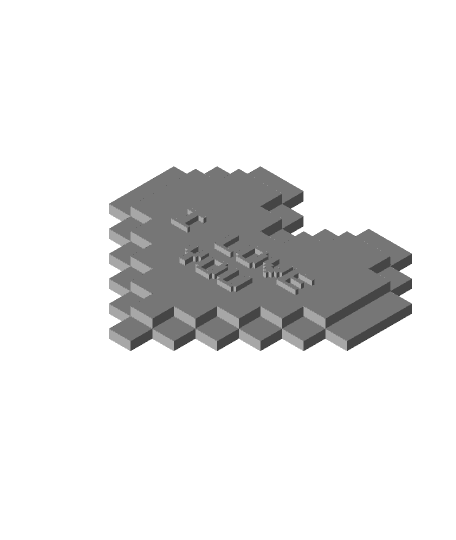 Heart pixelated - I love you 3d model