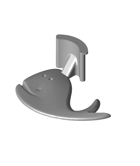 Whale Headphone Holders - wall Mounted 3d model
