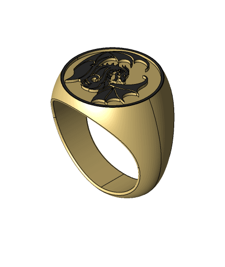Dragon Ring V2 (3D Print Model) 3d model