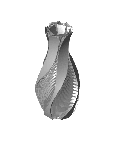 Twisted vase with strands 3d model