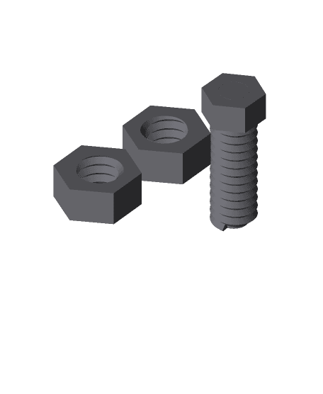 Nut and bolt 3d model