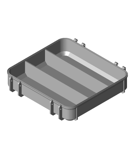 Tool Box Base 3 Horizontal Compartments 3d model