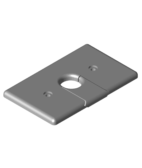 Wire Passthrough Wall Plate 3d model