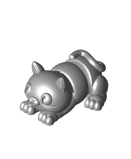 Snappy Cat - Articulated Snap-Flex Fidget (Loose Joints) 3d model