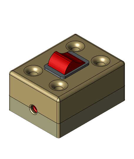 Wall mounted DPST switch cover assembly. 3d model