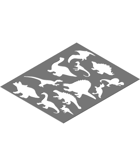 Stencil template Dinosaurs.stl 3d model