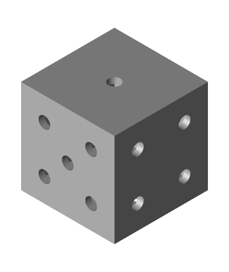 Hollow 6 Sided Dice by amazinprints full viewable 3d model