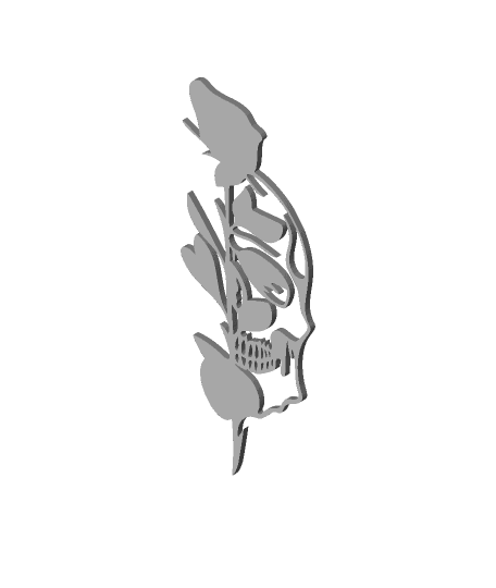 Rose Skull 2D Art Frame.stl 3d model