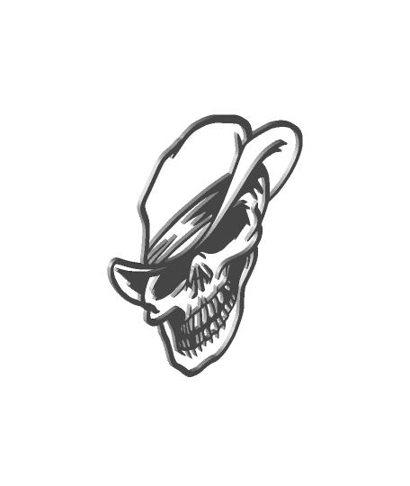 Cowboy Skull Art 2D.stl by jefferson.moraes full viewable 3d model