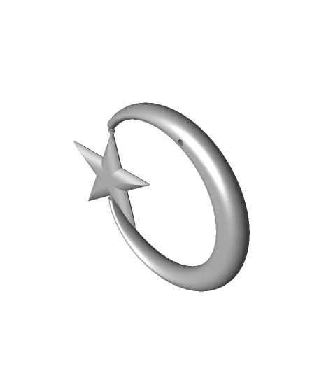 Spinning Star Moon Ornament 3d model