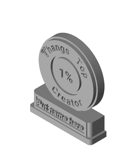 Thangs Top 1% Creator Trophy/Prize! 3d model