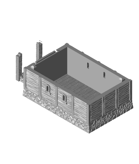 Viking two story house 3d model
