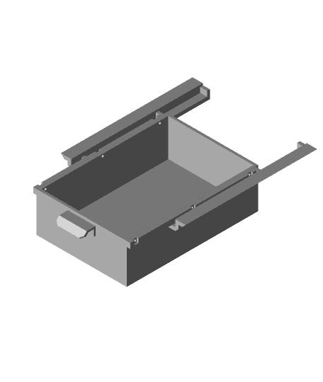 Generic and Simple Undertable Drawer 3d model