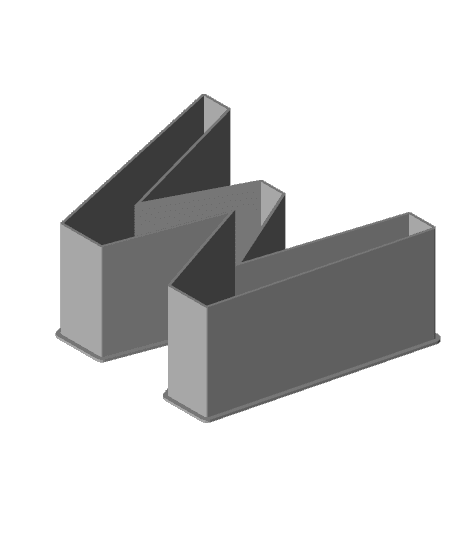 LATIN CAPITAL LETTER W, nestable box (v1) 3d model