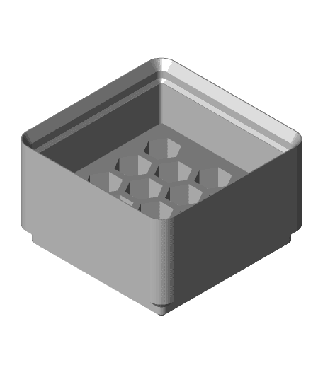 GridFinity hexagonal bit module (4mm & 1/4") by kompetenzbolzen full viewable 3d model