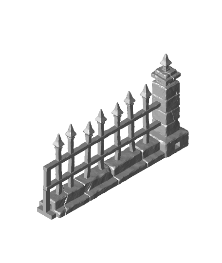 Modular Graveyard Fence 3d model