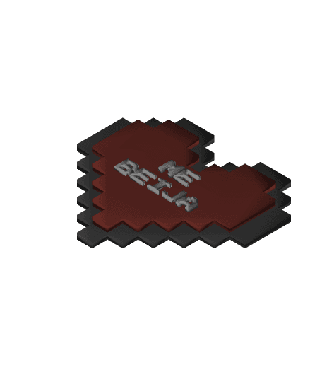 Heart pixelated - Me beija 3d model