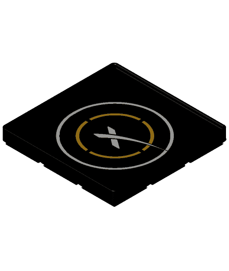 Gridfinity Coaster SpaceX Logo (3x3) 3d model