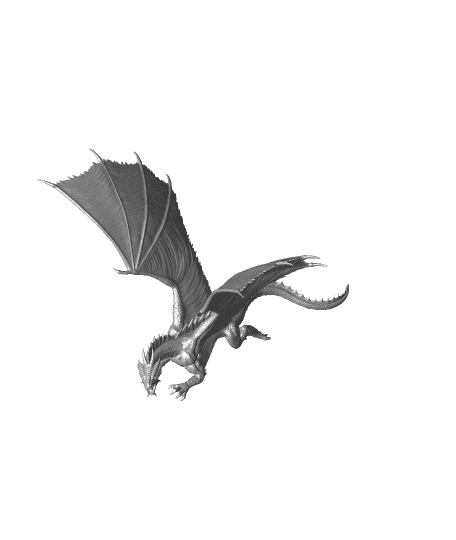 Adult Flying Bronze Dragon 3d model