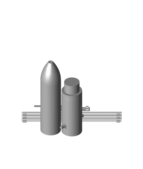 Delta IV Heavy - Fairing, Interstage, and Conduits - White.stl 3d model