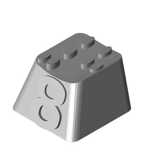 Keyboard caps - Braille Number 8 3d model
