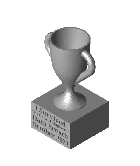 Thingiverse Data Breach Trophy 3d model