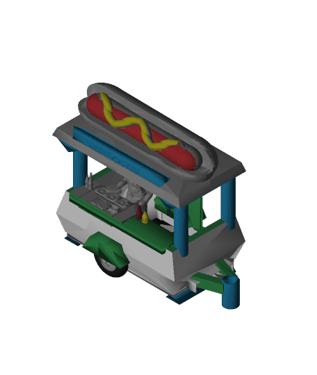 CART HOT DOG 3d model
