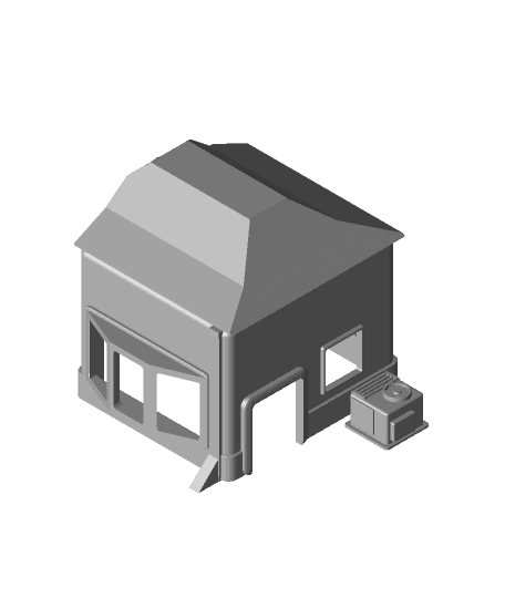 FHW:Mini Town House v1 (28mm scale) by The Free Heathen Workshop full viewable 3d model