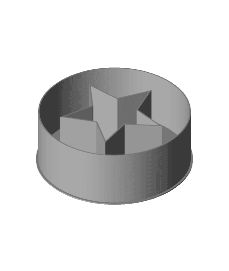 Disc with a star, nestable box (v1) 3d model