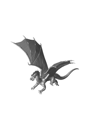 Green Dragon Young Flying 3d model