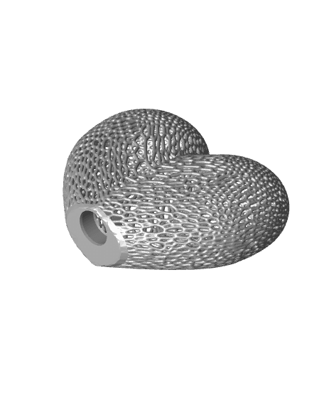 Voronoi Heart Plug Night Light 3d model