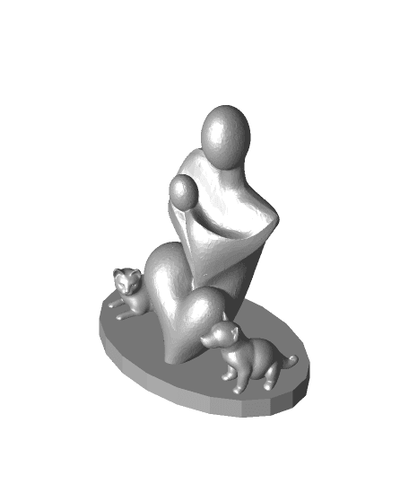 Mother, Child, Cat and Dog - #CCTMothersDayRemix by vitor.casadei full viewable 3d model
