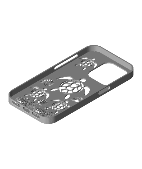 sea themed iphone 14 pro case 3d model