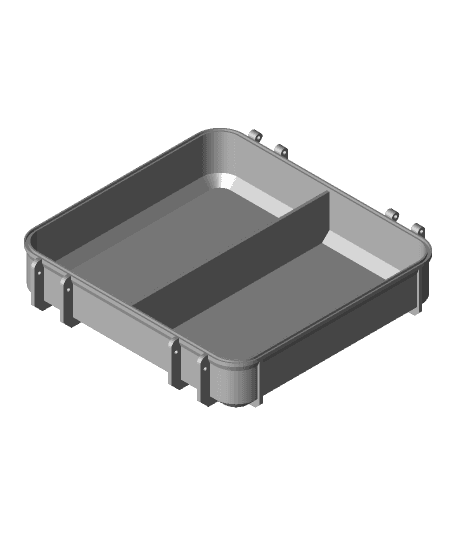 Tool Box Base 2 Vertical Compartments 3d model