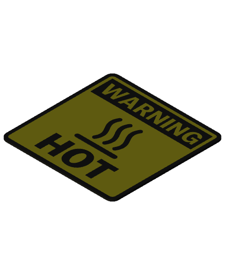 Warning Sign - Hot 3d model