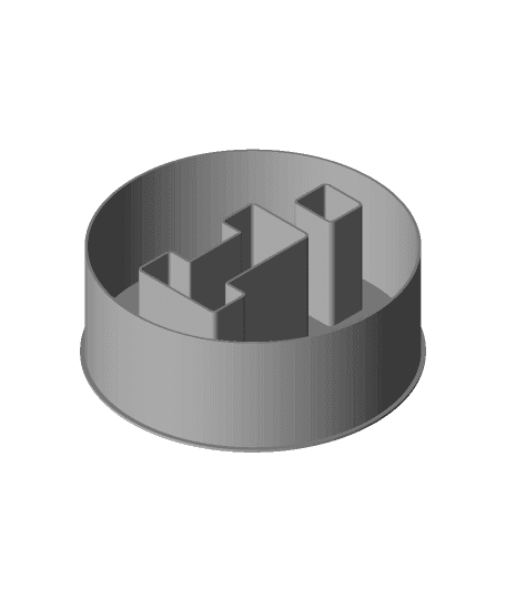 Disc with a 'i' letter, nestable box (v1) by PPAC full viewable 3d model
