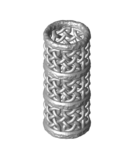 Cylindrical Celtic Knot Vase (Triple Panel) 3d model
