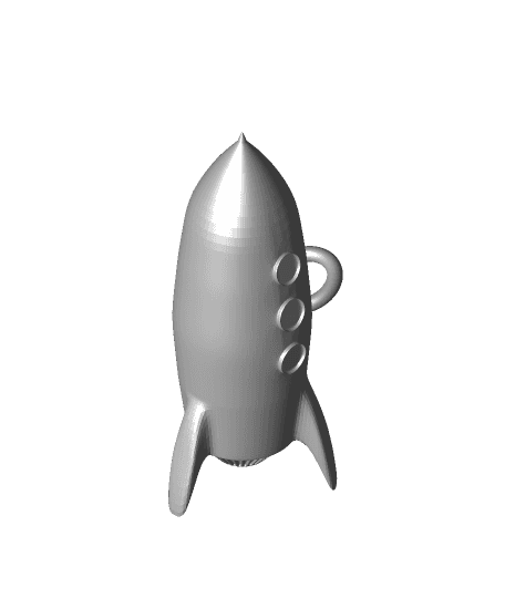 Miniature Retro-Style Rocketship Earrings 3d model