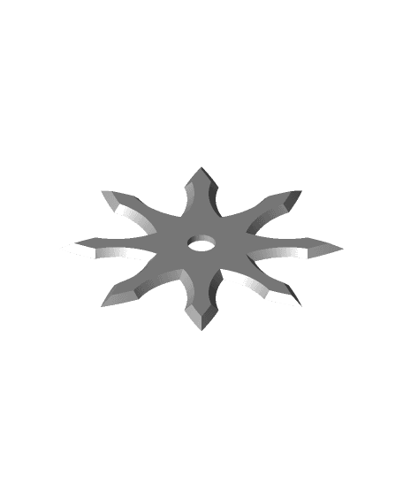 Simple throwing star - Print in place - Pointy 3d model