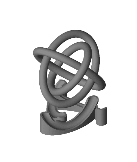 Borromean rings with stand by henryseg full viewable 3d model