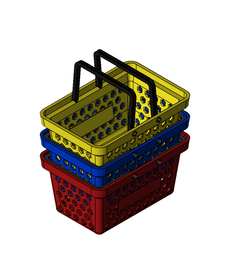 Desk Shopping Basket (Support Free) 3d model