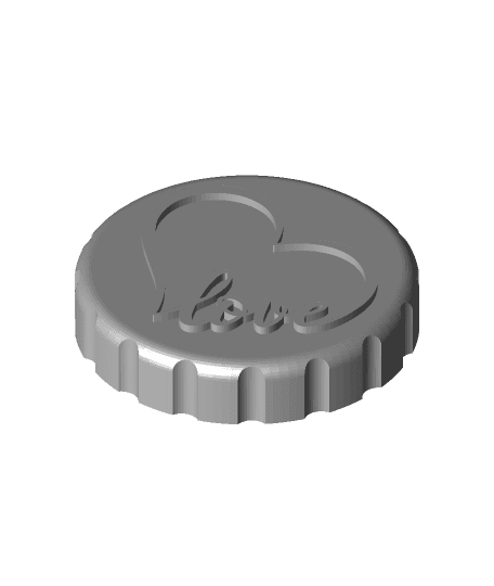 Love Heart - Stash Jar Lid 3d model