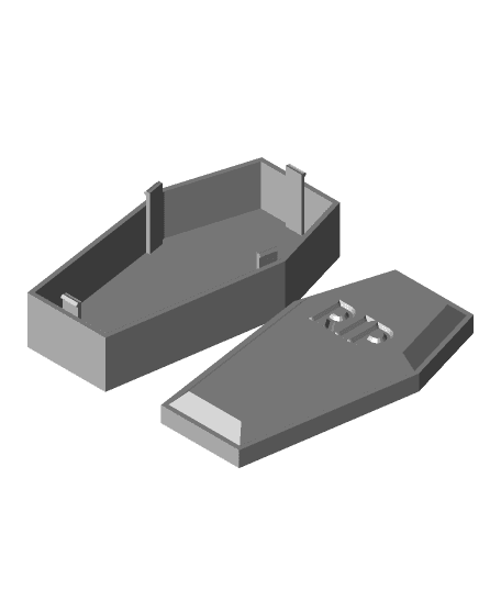 Coffin - 4 snap lid - RIP 3d model