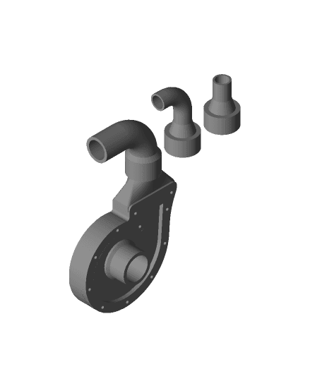 Double volute water pump 3d model
