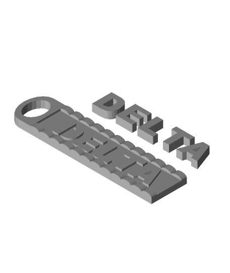 Delta key ring and block letters.stl 3d model