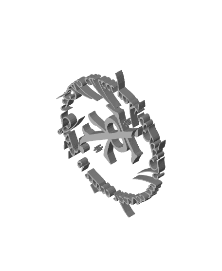 Tolkien Symbol & Text of the One Ring with and without base 3d model