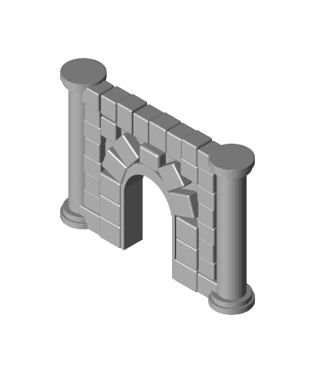 FHW: Dungeon wall with Archway 3d model