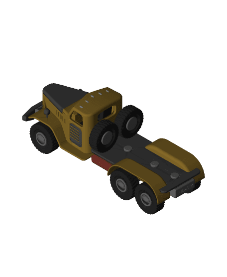 Yellow Zil Truck Chassis 3d model