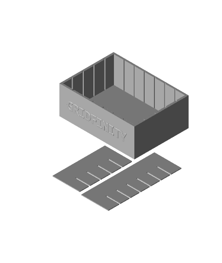 3D Design Adjustable Gridfinity Box. 3d model