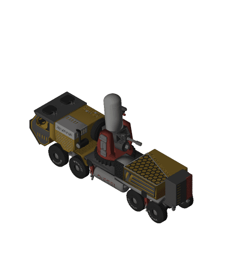 Yellow CRAM Military Truck with Movements 3d model